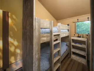 Wood Lodge: bunk beds by the window